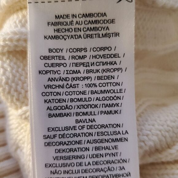 ✨ RALPH LAUREN ✨ Crest Cable-Knit Sweater - [Ivory, XXS] - Picture 12 of 13